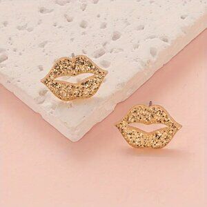 Acrylic Tiny Lip Shaped Stud Earrings